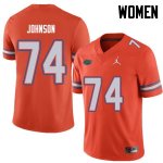 Women's Florida Gators #74 Fred Johnson NCAA Jordan Brand Orange Authentic Stitched College Football Jersey TYA0862ZO